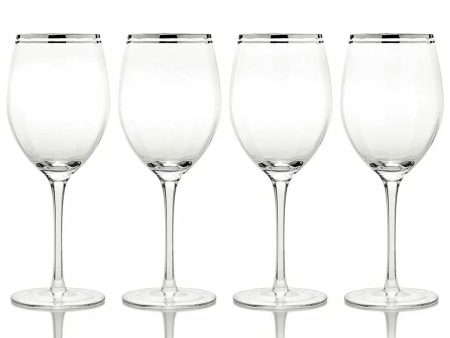 Mikasa Haley Platinum Pack Of 4 Goblet Glasses Fashion