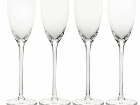 Mikasa Haley Platinum Pack Of 4 Champagne Flute Glasses Cheap