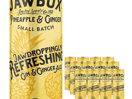 Jawbox Pineapple & Ginger Gin Liqueur and Ginger Ale Premixed Cocktail Multipack, 12 x 250 ml Cheap