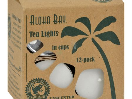 Aloha Bay - Palm Wax Tea Lights With Aluminum Holder - 12 Candles Online Hot Sale