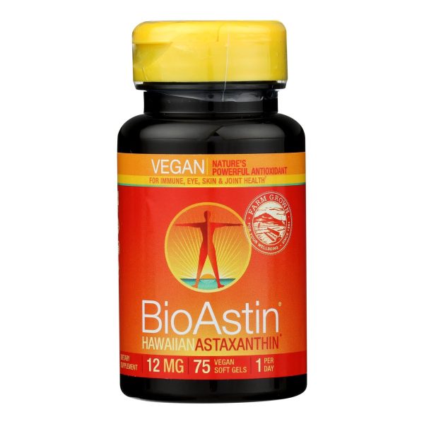 Nutrex Hawaii Bioastin - Hawaiian Astaxanthin - Vegetarian - 12 Mg - 75 Vegetarian Gelcaps Online