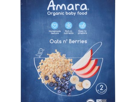 Amara - Baby Food Oats N Berry - Case Of 5 - .63 Oz For Cheap