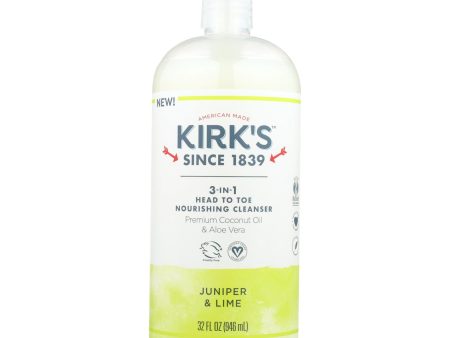 Kirk s Natural - 3-in-1 Cleanser Juniper Lime - 32 Fz For Sale