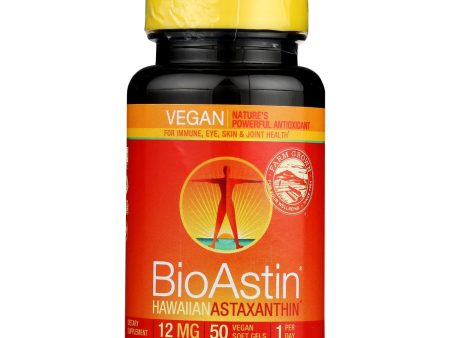 Nutrex Hawaii Bioastin - Hawaiian Astaxanthin - Vegetarian - 12 Mg - 50 Vegetarian Gelcaps For Discount