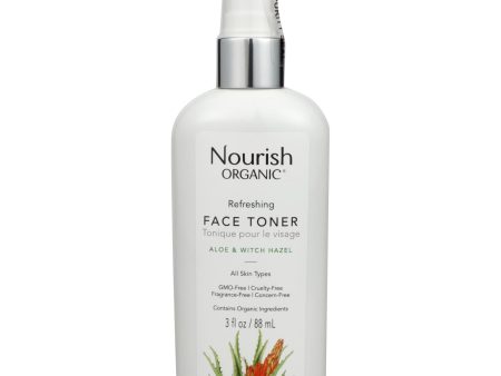 Nourish Organic Face Toner - Refreshing And Balancing - Rosewater And Witch Hazel - 3 Oz Sale