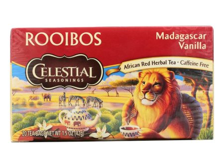 Celestial Seasonings Red Tea Caffeine Free Madagascar Vanilla - 20 Tea Bags - Case Of 6 For Cheap