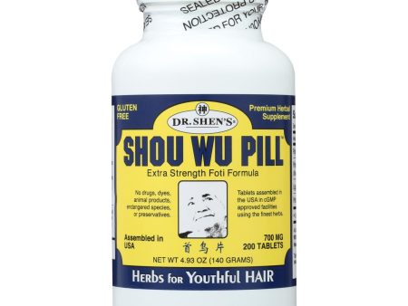 Dr. Shen s Shou Wu Youthful Hair Pill - 700 Mg - 200 Tablets For Cheap