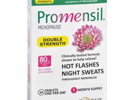 Promensil Menopause - Double Strength - Relief Hot Flashes Night Sweats - 30 Tablets For Sale