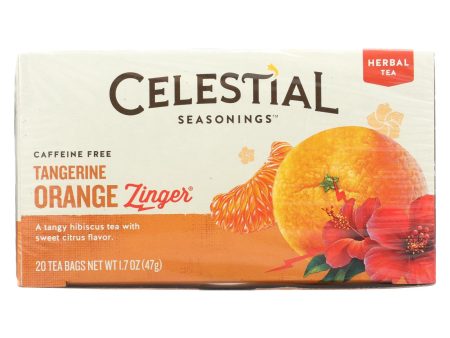 Celestial Seasonings Herb Tea Tangerine Orange Zinger - 20 Tea Bags - Case Of 6 Supply