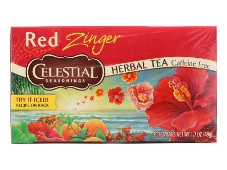 Celestial Seasonings Herbal Tea Caffeine Free Red Zinger - 20 Tea Bags - Case Of 6 Online Hot Sale