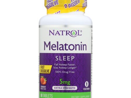 Natrol Melatonin Fast Dissolve Tablets Strawberry - 5 Mg - 90 Tablets Hot on Sale