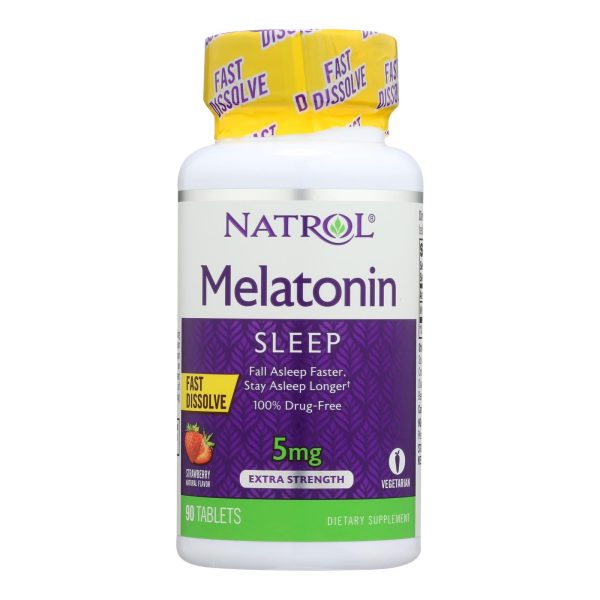 Natrol Melatonin Fast Dissolve Tablets Strawberry - 5 Mg - 90 Tablets Hot on Sale