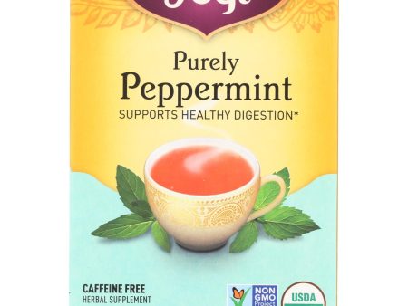 Yogi Organic Herbal Tea Caffeine Free Purely Peppermint - 16 Tea Bags - Case Of 6 Sale