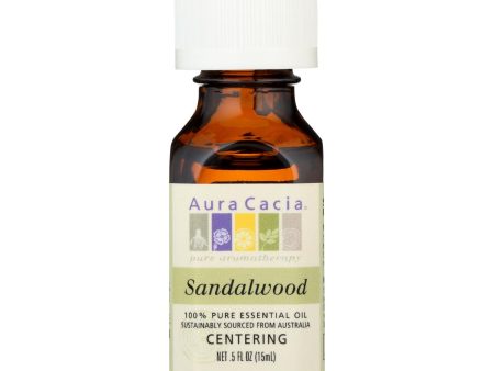 Aura Cacia - Essential Oil - Sandalwood - .5 Oz For Sale