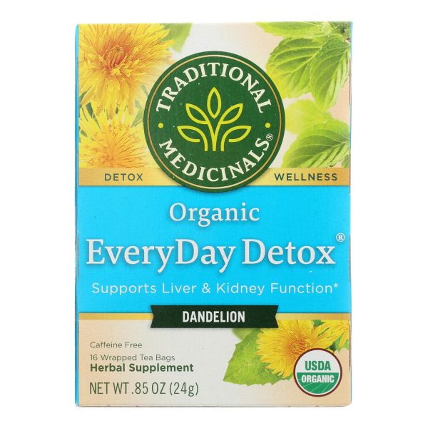 Traditional Medicinals Tea - Organc - Evrydy Detox - Dndln - 16 Ct - 1 Case Supply