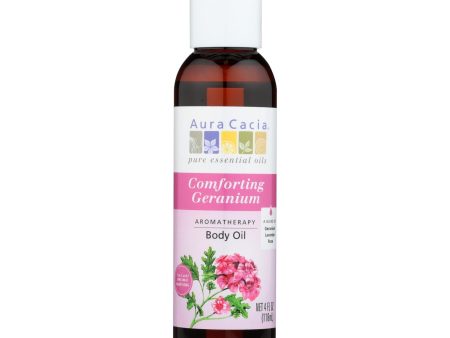 Aura Cacia - Aromatherapy Body Oil Comforting Geranium - 4 Fl Oz Sale