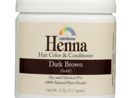 Rainbow Research Henna Hair Color And Conditioner Persian Dark Brown Sable - 4 Oz Hot on Sale