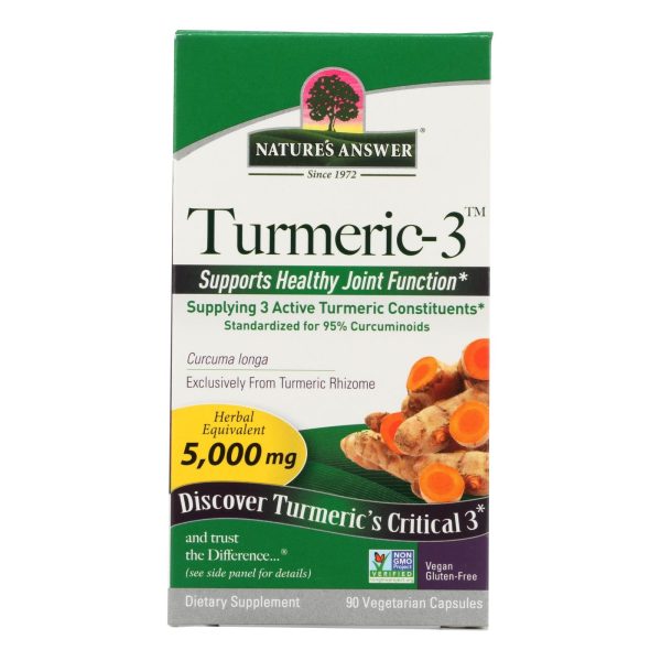 Nature s Answer - Turmeric-3 - 90 Vegetarian Capsules Hot on Sale