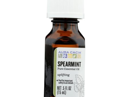 Aura Cacia - Essential Oil Spearmint - 0.5 Fl Oz For Sale