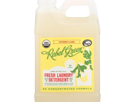 Rebel Green Laundry Detergent - Organic - Peppermint And Lemon - Case Of 4 - 64 Fl Oz Hot on Sale