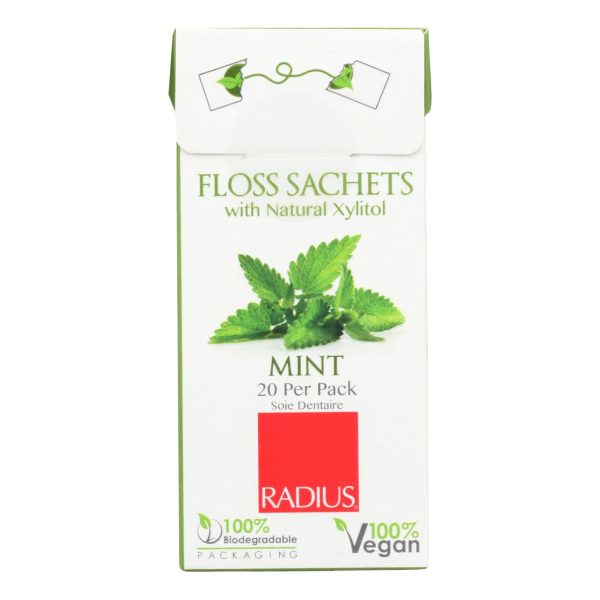 Radius - Floss Sachets With Natural Xylitol - Mint - Case Of 20 Discount