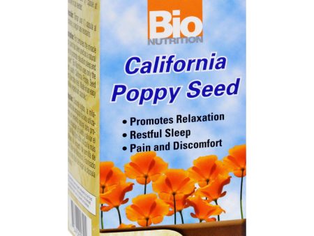 Bio Nutrition - California Poppy Seed - 500 Mg - 60 Vegetarian Capsules Discount