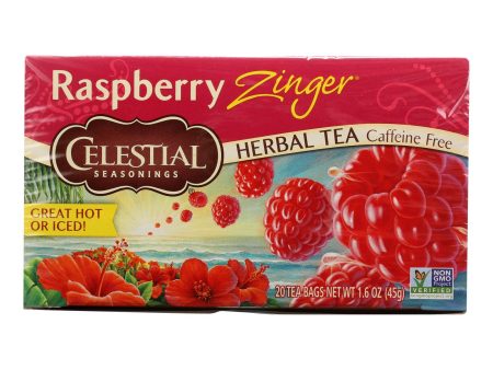 Celestial Seasonings Herbal Tea Caffeine Free Raspberry Zinger - 20 Tea Bags - Case Of 6 For Cheap