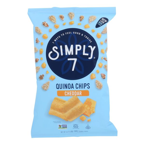 Simply 7 - Chips Quinoa Cheddar - Case Of 8-3.5 Oz For Sale