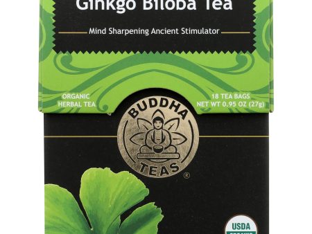 Buddha Teas - Organic Tea - Gingko Biloba - Case Of 6 - 18 Count Supply