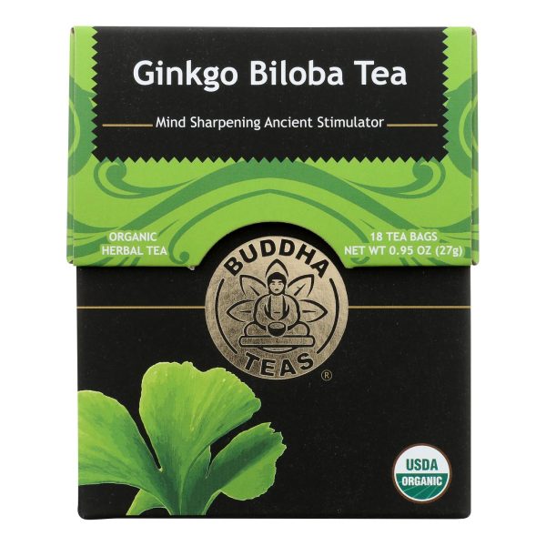 Buddha Teas - Organic Tea - Gingko Biloba - Case Of 6 - 18 Count Supply