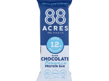 88 Acres - Protein Bar Dark Chocolate Brownie - Case Of 9-1.9 Oz For Sale