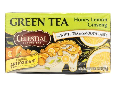 Celestial Seasonings Green Tea Honey Lemon Ginseng With White Tea - 20 Tea Bags - Case Of 6 For Discount