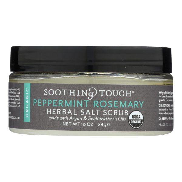 Soothing Touch Scrub - Organic - Salt - Herbal - Peppermint Rosemary - 10 Oz Fashion