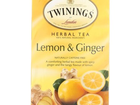 Twinings Tea Green Tea - Lemon And Ginger - Case Of 6 - 20 Bags Online