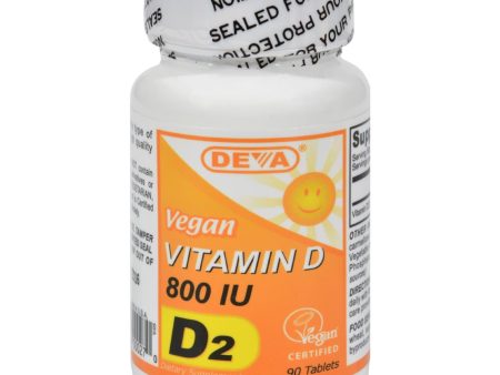 Deva Vegan Vitamins - Vitamin D - 800 Iu - 90 Tablets Online now