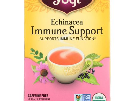 Yogi Immune Support Herbal Tea Echinacea - 16 Tea Bags - Case Of 6 Supply