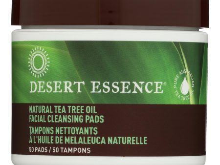 Desert Essence - Natural Tea Tree Oil Facial Cleansing Pads - Original - 50 Pads Sale