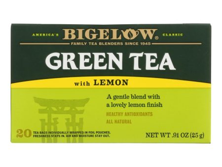 Bigelow Tea Green Tea - With Lemon - Case Of 6 - 20 Bag Cheap