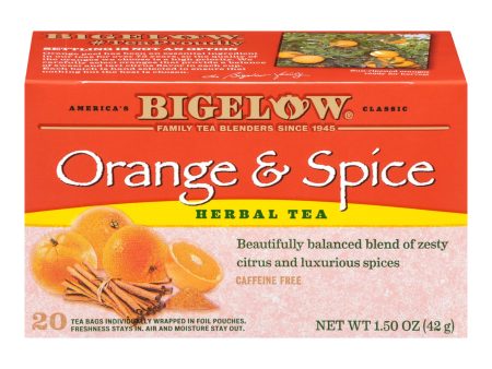 Bigelow Tea Orange & Spice Herb Tea - Case Of 6 - 20 Bag Supply