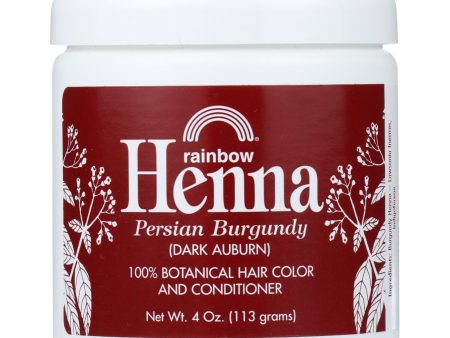 Rainbow Research Henna Hair Color And Conditioner Persian Burgundy Dark Auburn - 4 Oz For Sale