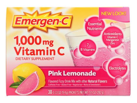 Alacer - Emergen-c Vitamin C Fizzy Drink Mix Pink Lemonade - 1000 Mg - 30 Packets on Sale