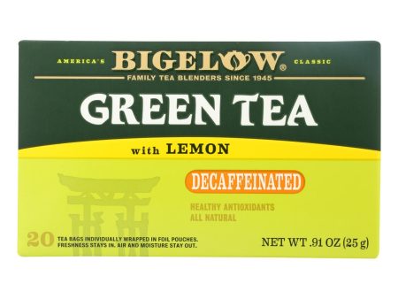 Bigelow Tea Decaffeinated Tea - Green Tea With Lemon - Case Of 6 - 20 Bag For Cheap