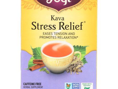 Yogi Kava Stress Relief Herbal Tea Caffeine Free - 16 Bag - Case Of 6 Supply