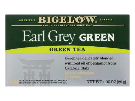 Bigelow Tea Green Tea - Earl Grey - Case Of 6 - 20 Bag Fashion