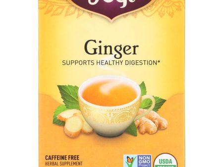 Yogi Organic Herbal Tea Caffeine Free Ginger - 16 Tea Bags - Case Of 6 Fashion