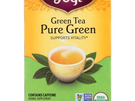 Yogi Organic Pure Green Herbal Tea - 16 Tea Bags - Case Of 6 Online Hot Sale