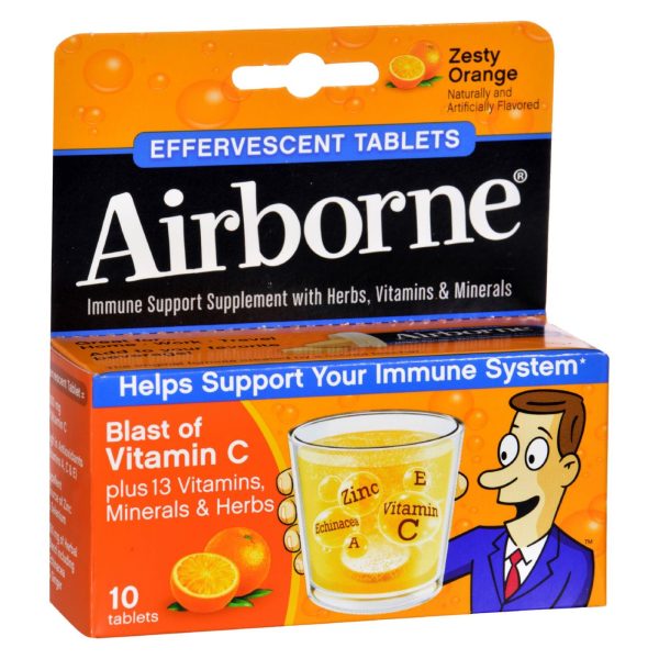 Airborne - Effervescent Tablets With Vitamin C - Zesty Orange - 10 Tablets Online