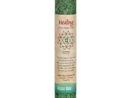 Aloha Bay - Chakra Pillar Candle - Green - 8  For Discount